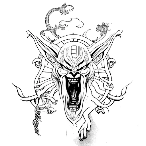 The sin of lust, anger, wrath and laziness depicted as mythical creatures tattoo design idea