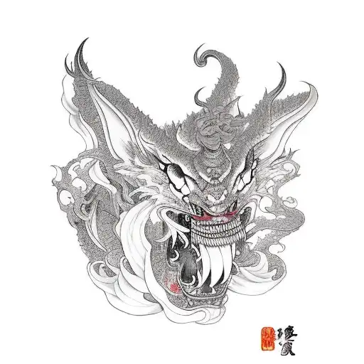 The sin of lust, anger, wrath and laziness depicted as mythical creatures tattoo design idea