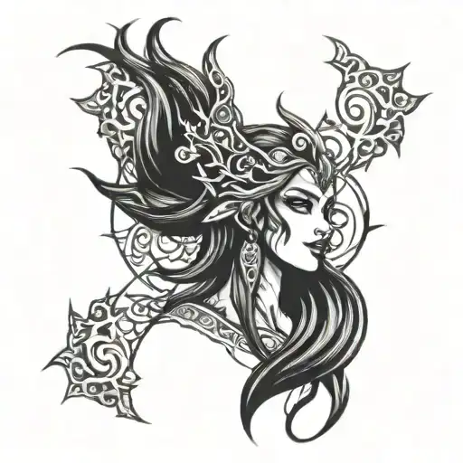 goddess nyx dota 2 tattoo design idea