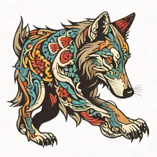 wolf tattoo design idea