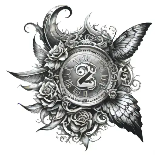 222 numbers tattoo design idea