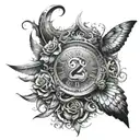 222 numbers tattoo design idea