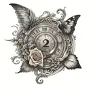 222 numbers tattoo design idea