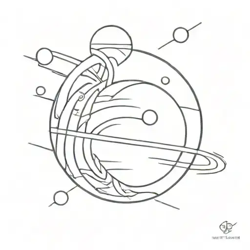 jupiter with an upo robiting it  tattoo design idea