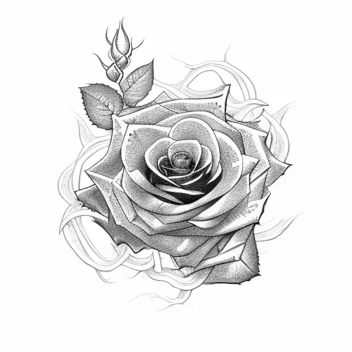 Rose inside skin with vines coming out  tattoo design idea