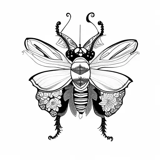 ladybug, gardenia, Luna moth, orchid, tiger lily tattoo design idea