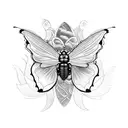 ladybug, gardenia, Luna moth, orchid, tiger lily tattoo design idea