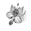 ladybug, gardenia, Luna moth, orchid, tiger lily tattoo design idea