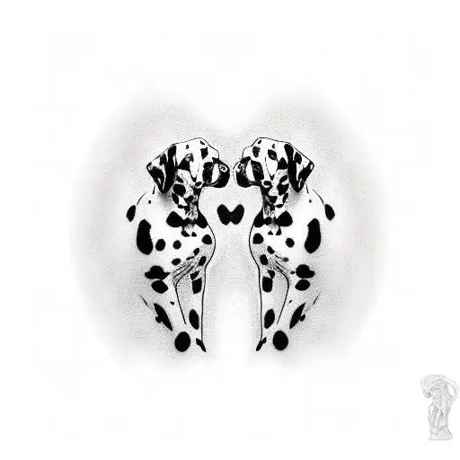 dalmatian mechanic leg tattoo design idea