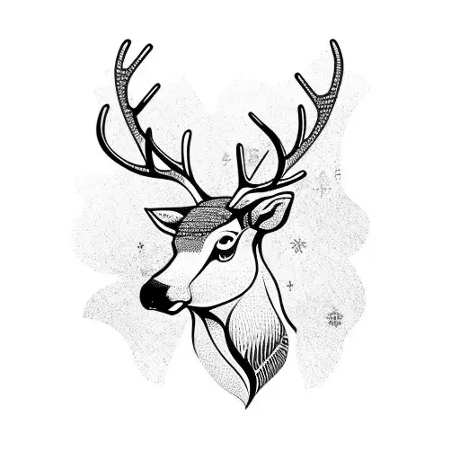 reindeer tattoo design idea