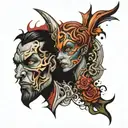 split personality   tattoo design idea