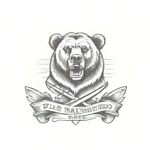  bear thead americana sailor jerry chest tattoo design idea