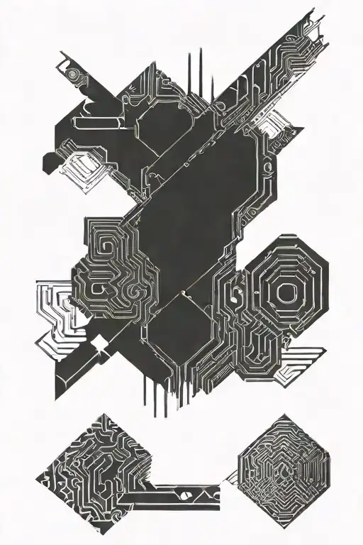computer circut board design tattoo design idea