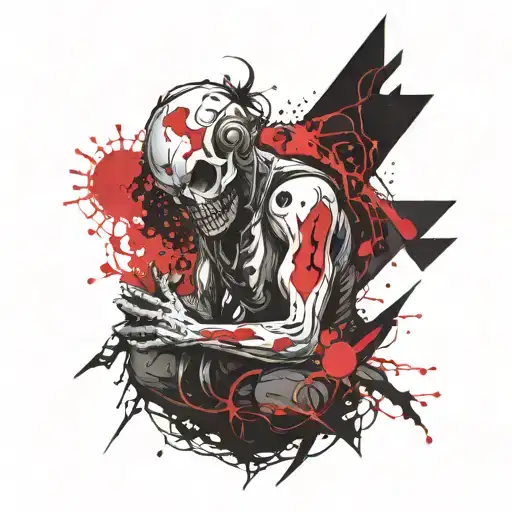 shinigami praying tattoo design idea