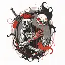 shinigami praying tattoo design idea