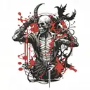 shinigami praying tattoo design idea