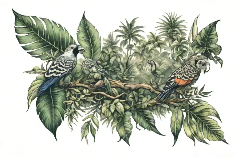 tribal Amazon rainforest tattoo design idea