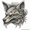 skull fox tattoo design idea