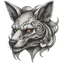 skull fox tattoo design idea