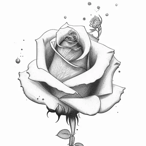 small rose with sisu in the stem and a semicolon  tattoo design idea