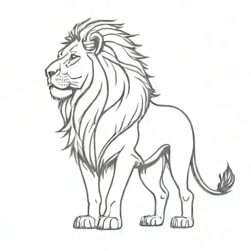 lion standing only on hind legs  tattoo design idea