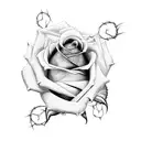 rose with barbed wire tattoo design idea