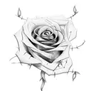 rose with barbed wire tattoo design idea