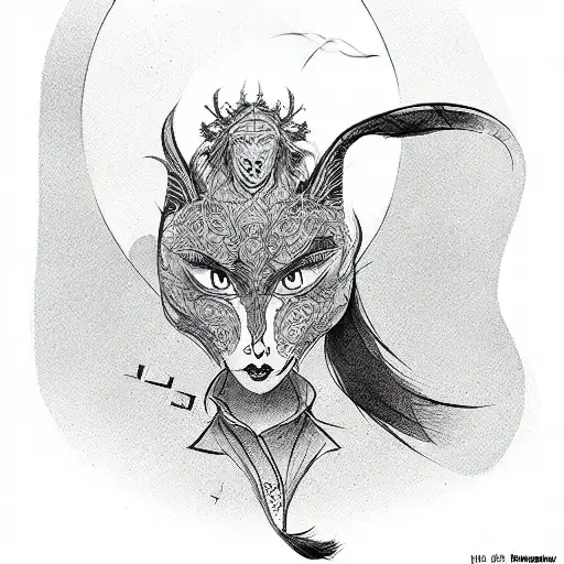 master and margarita bulgakov style tattoo design idea