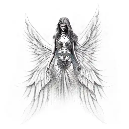 dark angel tattoo design idea