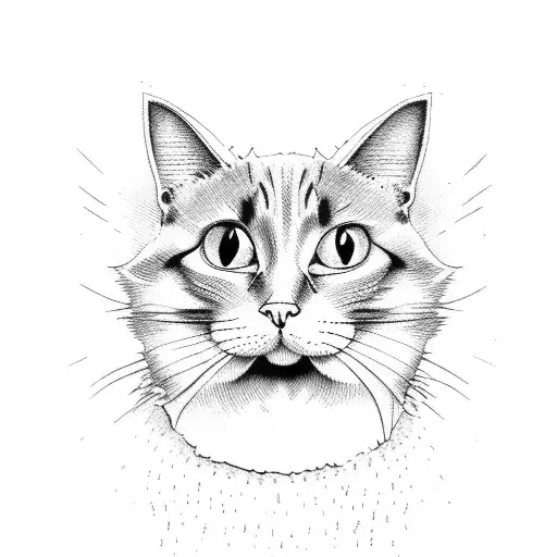 halloween cat tattoo design idea