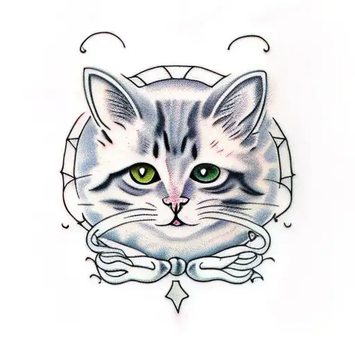 halloween cat tattoo design idea