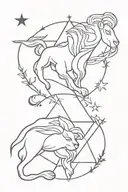 Gemini and Leo star sign tattoo design idea
