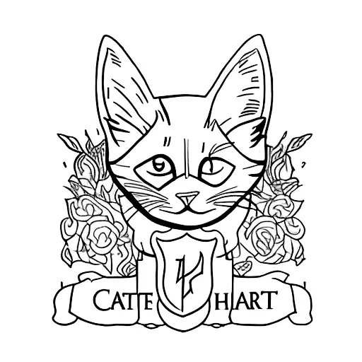 create cat and harry potter mixture include some nature  tattoo design idea