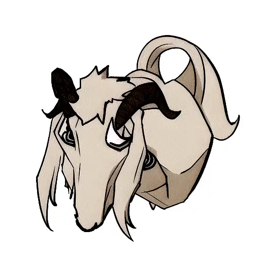 goat skull head tattoo design idea