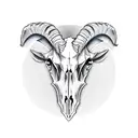 goat skull head tattoo design idea