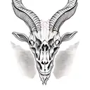 goat skull head tattoo design idea