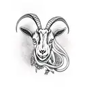 goat skull head tattoo design idea