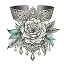 glamorous choker tattoo design idea