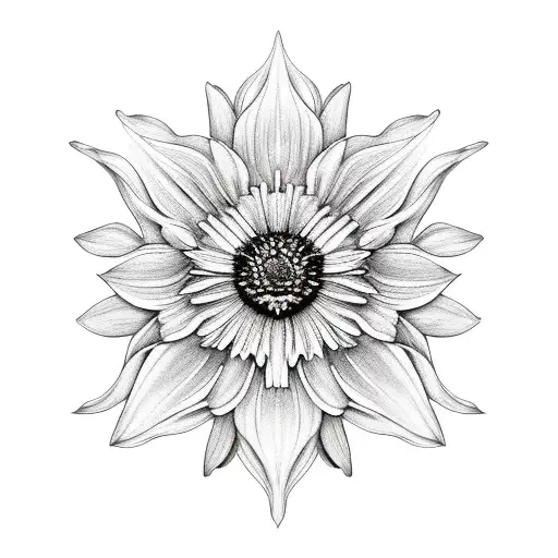 , aster, daffodil, chrysanthemum, violet, daisy, marigold tattoo design idea