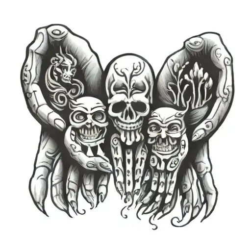 13, 3 , family holding hands tattoo design idea