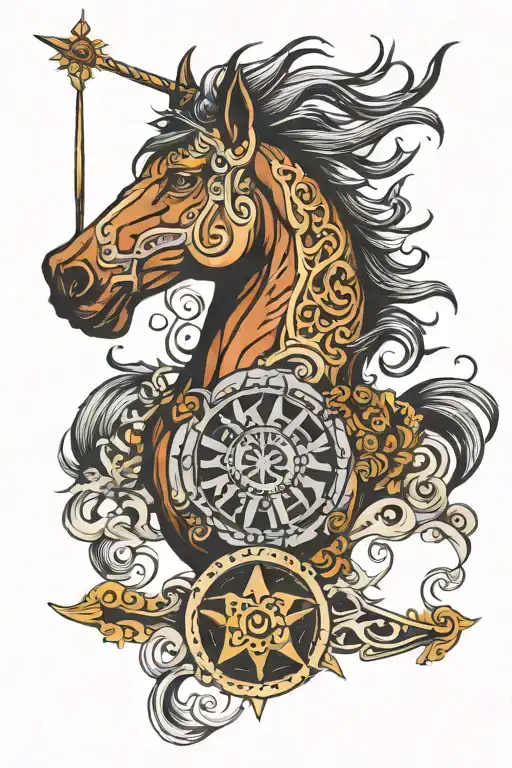 Mustang, 13, 3, Zeus, Spirit and religion, Family tattoo design idea