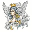 Spirit and religion, mom and dad tattoo design idea