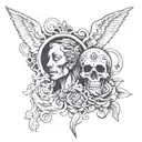 Spirit and religion, mom and dad tattoo design idea