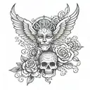 Spirit and religion, mom and dad tattoo design idea