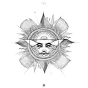 Philippine sun and Pakistani crescent tattoo design idea