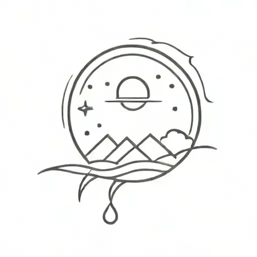 sun, wind, and rain tattoo design idea