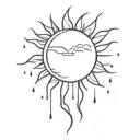 sun, wind, and rain tattoo design idea