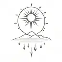sun, wind, and rain tattoo design idea