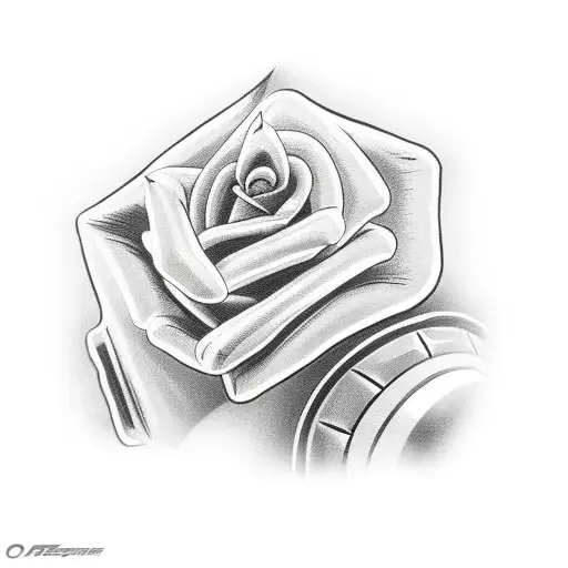 drag racing helmet with a rose  tattoo design idea