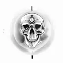 Half skull with clock with the words Pulvis Et Umbra Sumas tattoo design idea